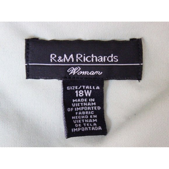 R&M Richards Outfit sz 18 W Teal Floral Shirt Tiered Skirt Spring Assmytrical - Picture 12 of 12